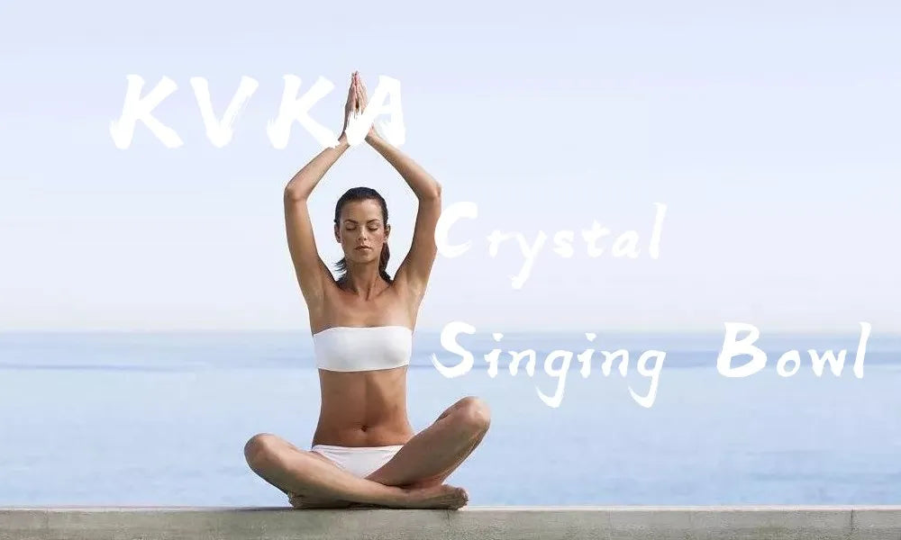 KVKA Frosted White Crystal Singing Bowl Set with Free Carrying Bag