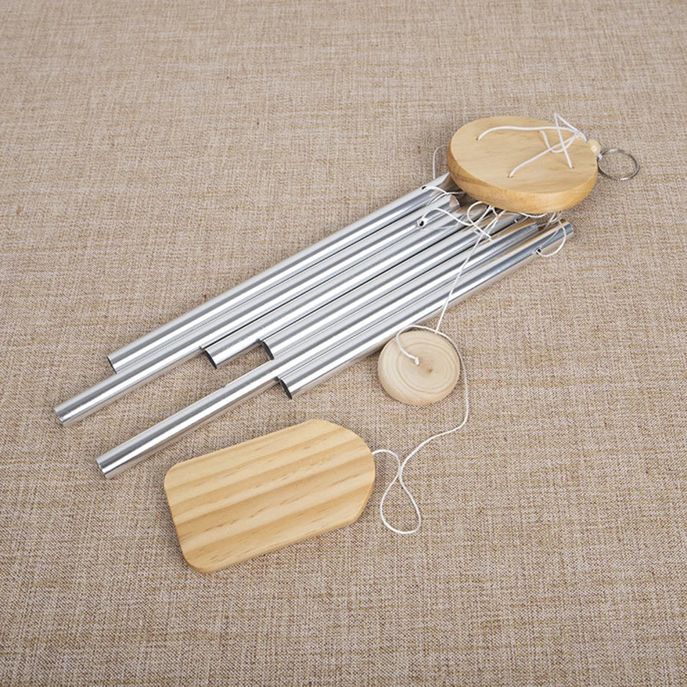 Outdoor Wooden Wind Chime with 6 Tubes